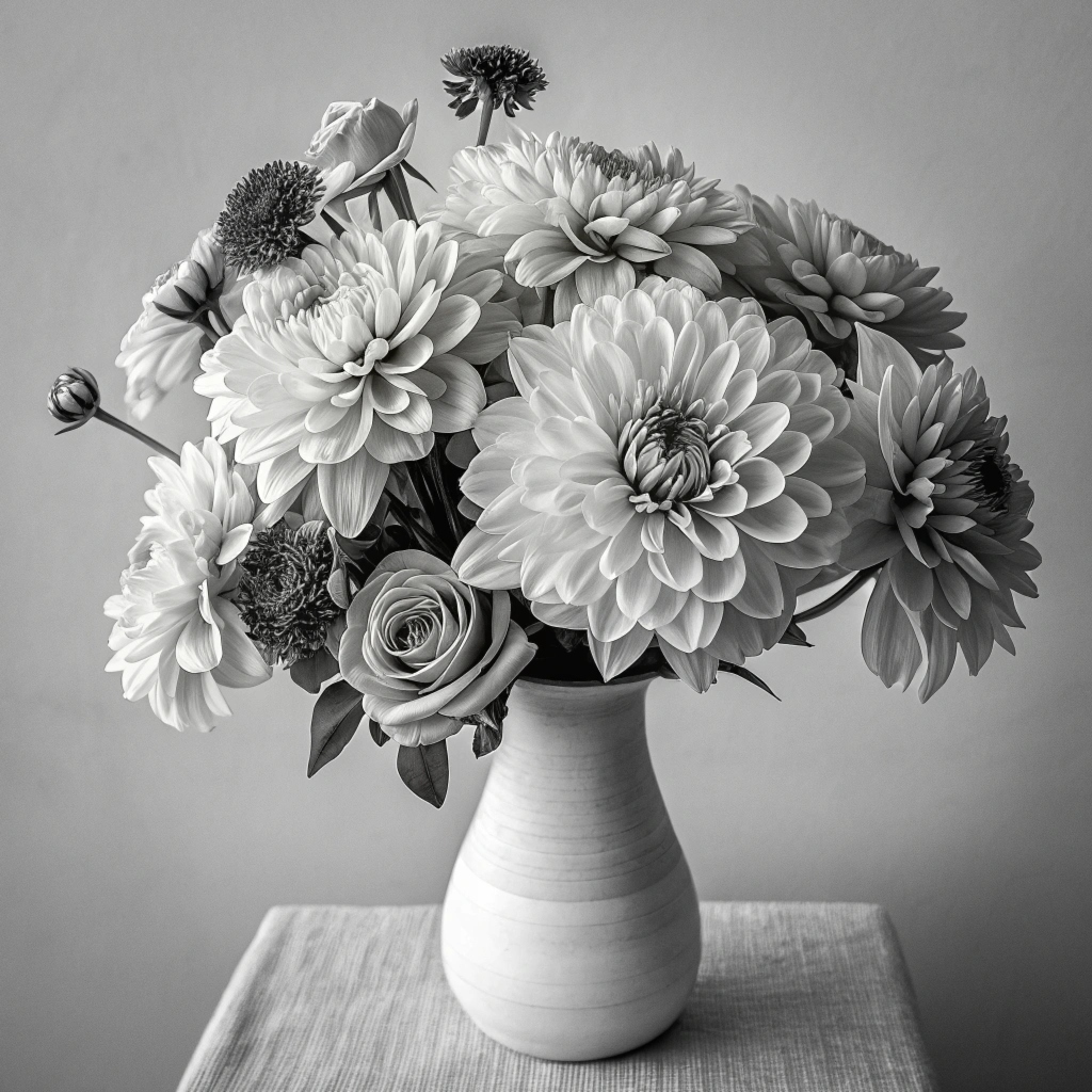 Wilde bloemen compositie